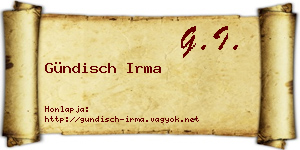 Gündisch Irma névjegykártya